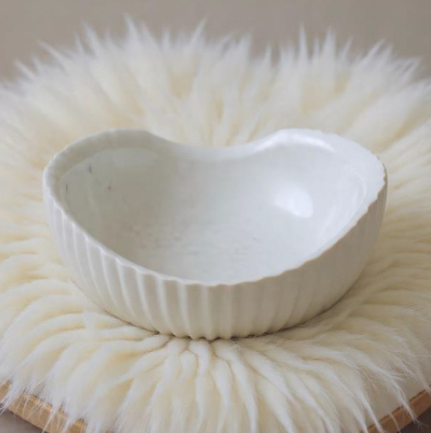 Carved marble snack serving bowl