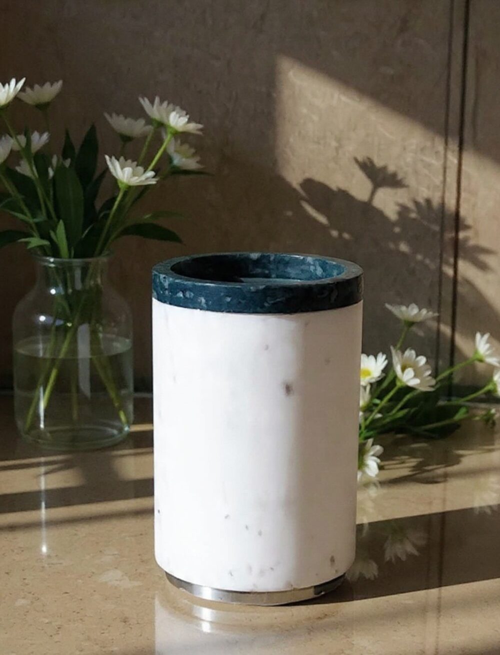 Minimal marble flower vase home decor