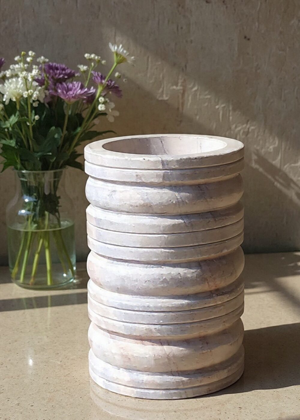 Luxury marble flower vase modern decor
