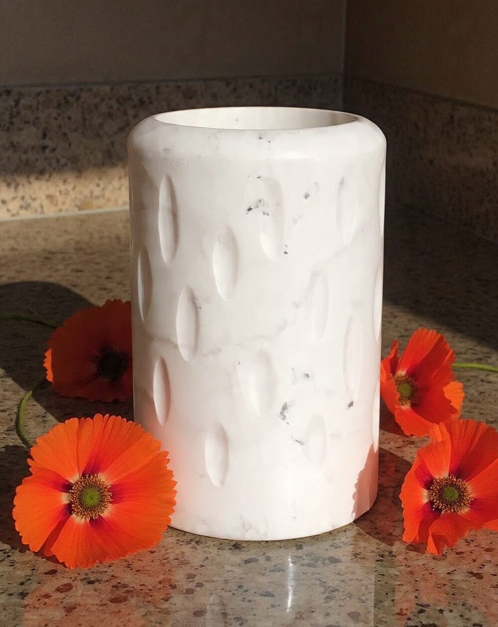 Minimal marble flower vase home decor