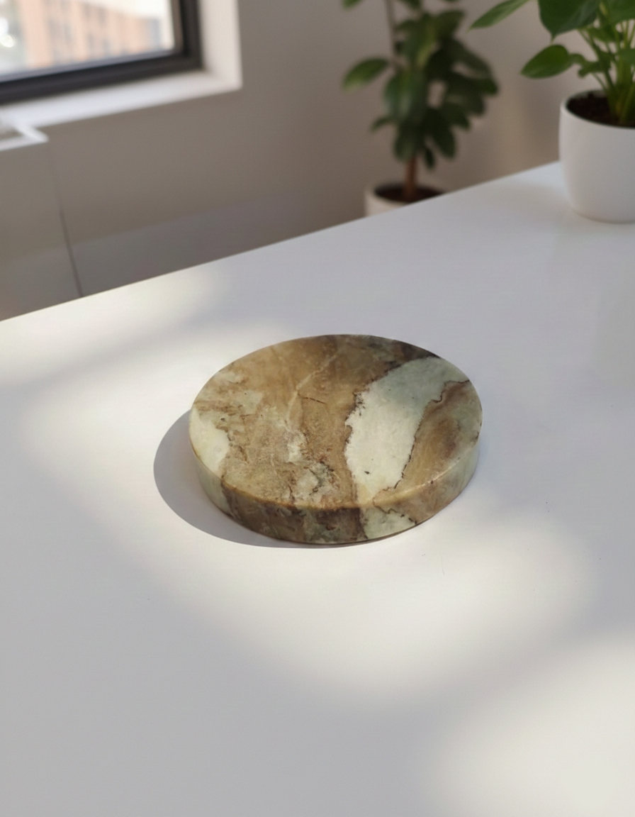 Triansh marble coaster set