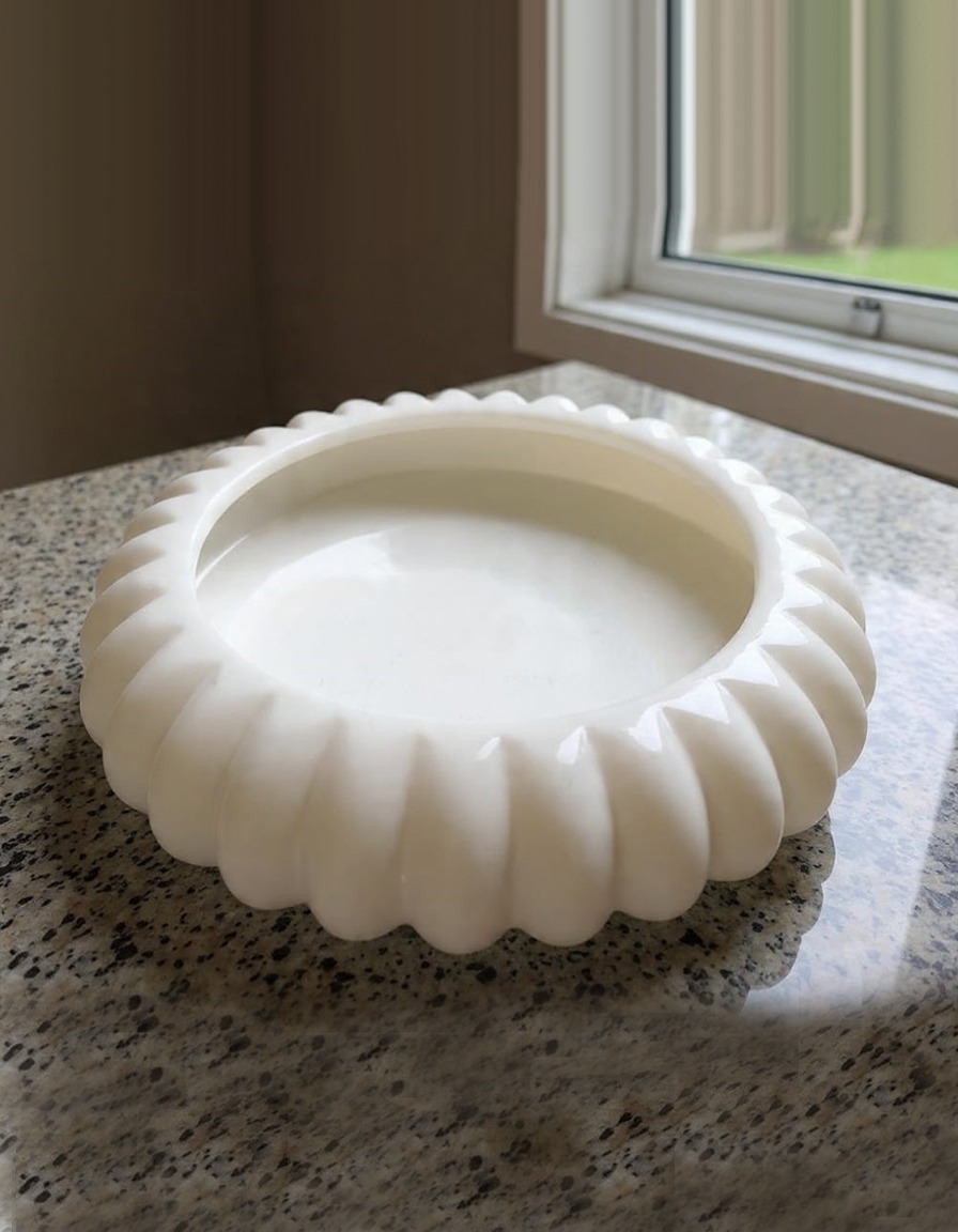Modern marble kitchen serving bowl