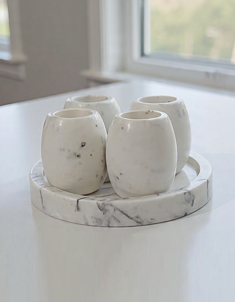 White marble serving bowl luxury decor