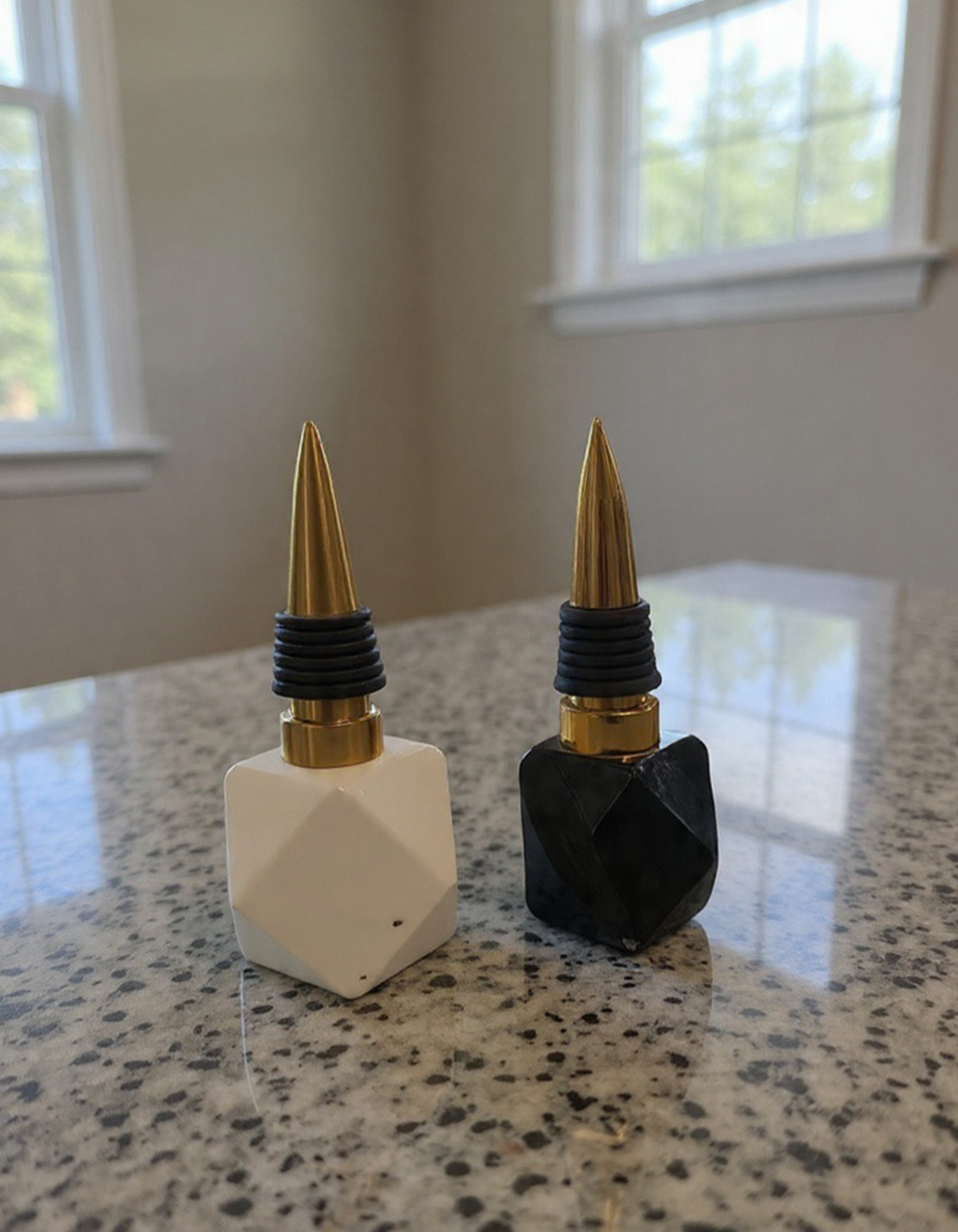 Marble pillar candle holder decor
